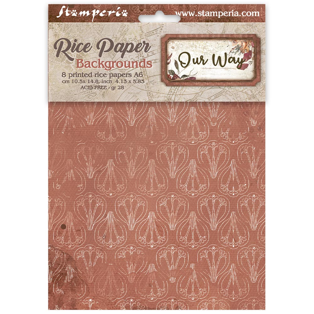 Stamperia Our Way Backgrounds A6 Rice Paper dfsak6061