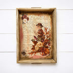 Stamperia Our Way Backgrounds A6 Rice Paper dfsak6061 roses woman holding paper letter writing background tray
