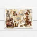 Stamperia Our Way Focus Points Junk Journal sbjks09 roses clock tower birds travel guide journal