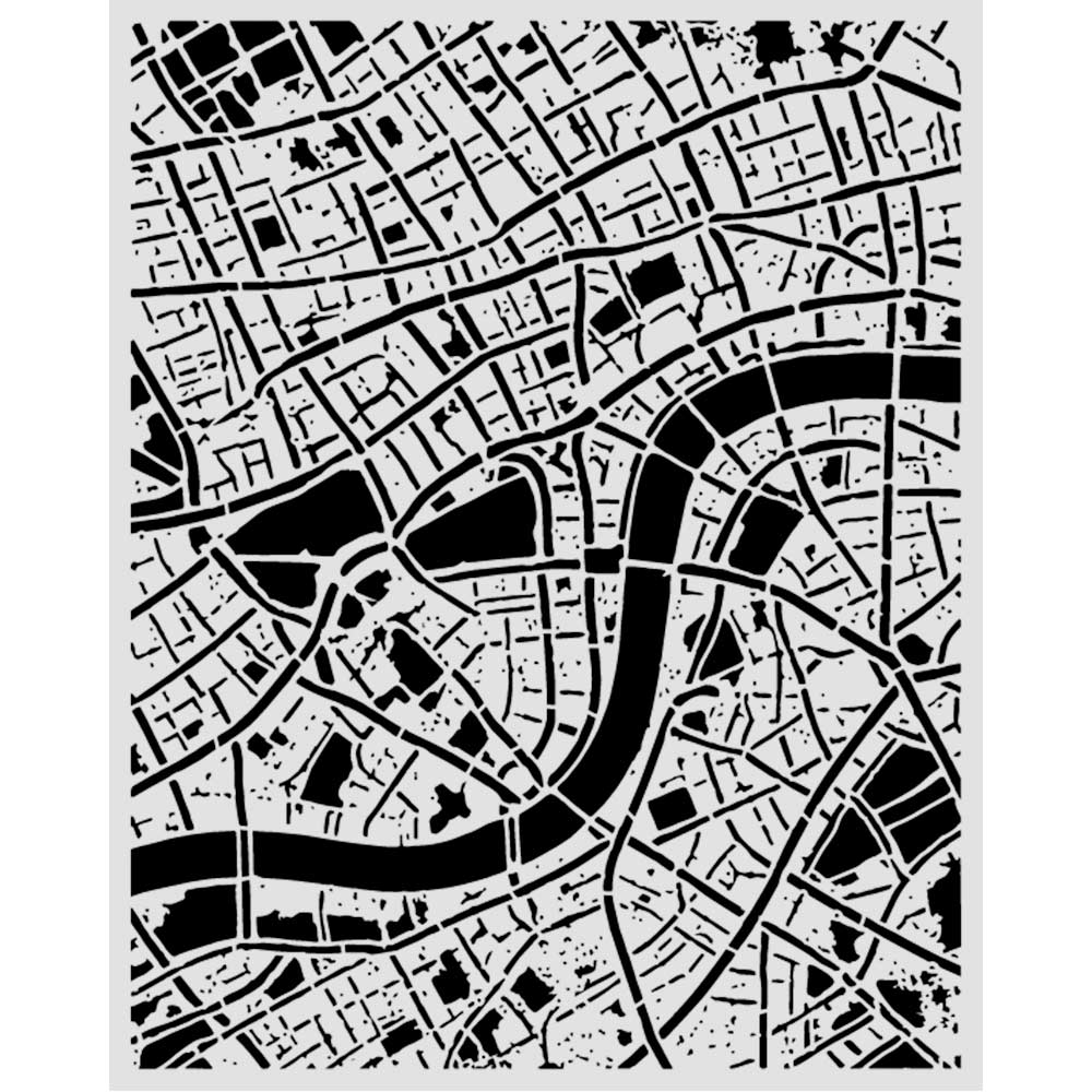 Stamperia Our Way Street Map Stencil kstd225