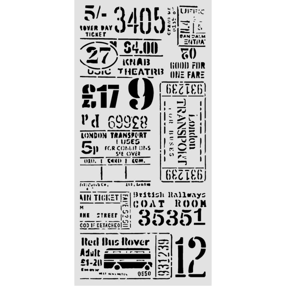 Stamperia Our Way Tickets Stencil kstdl179