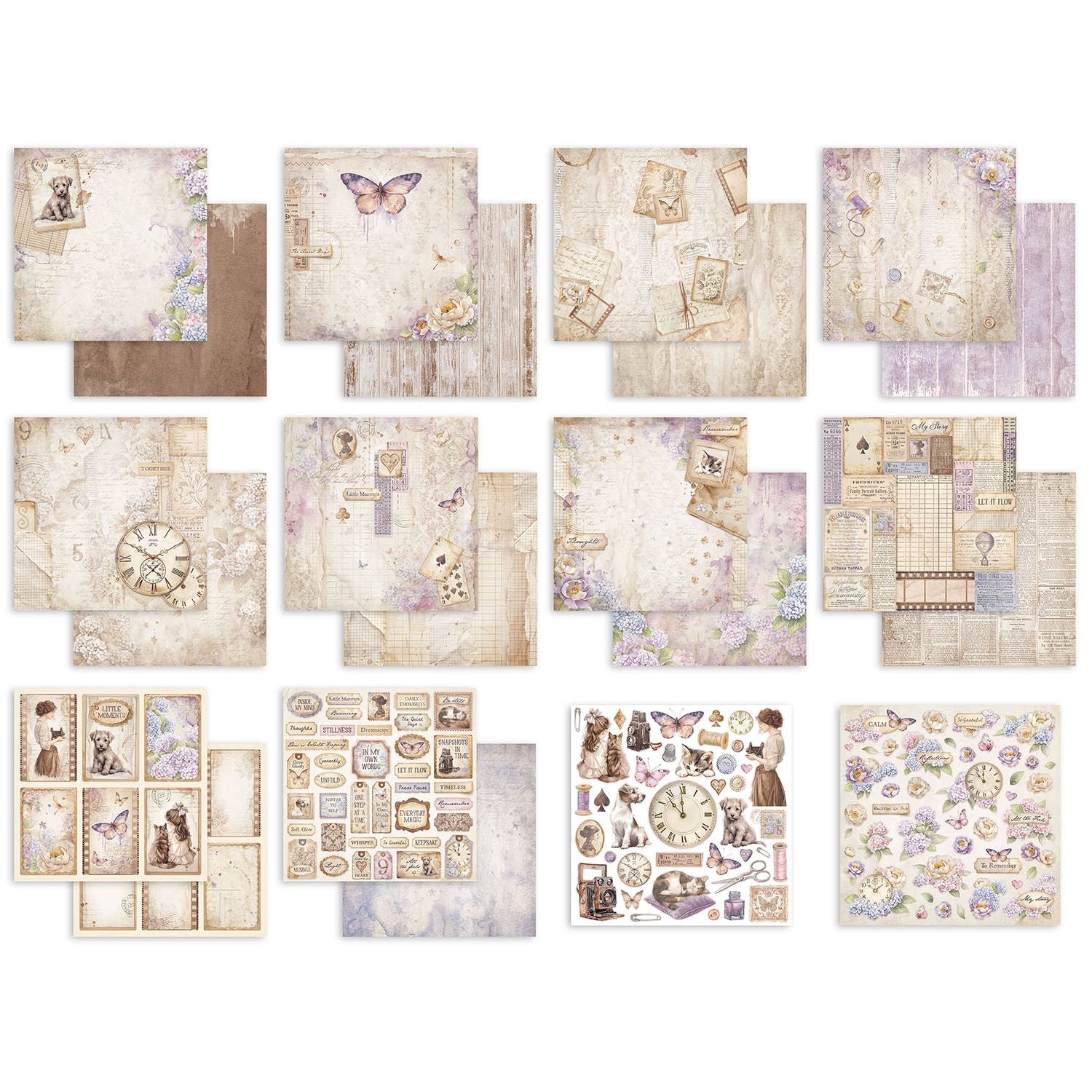 Stamperia Quiet Days 8x8 Paper sbbs134 pages