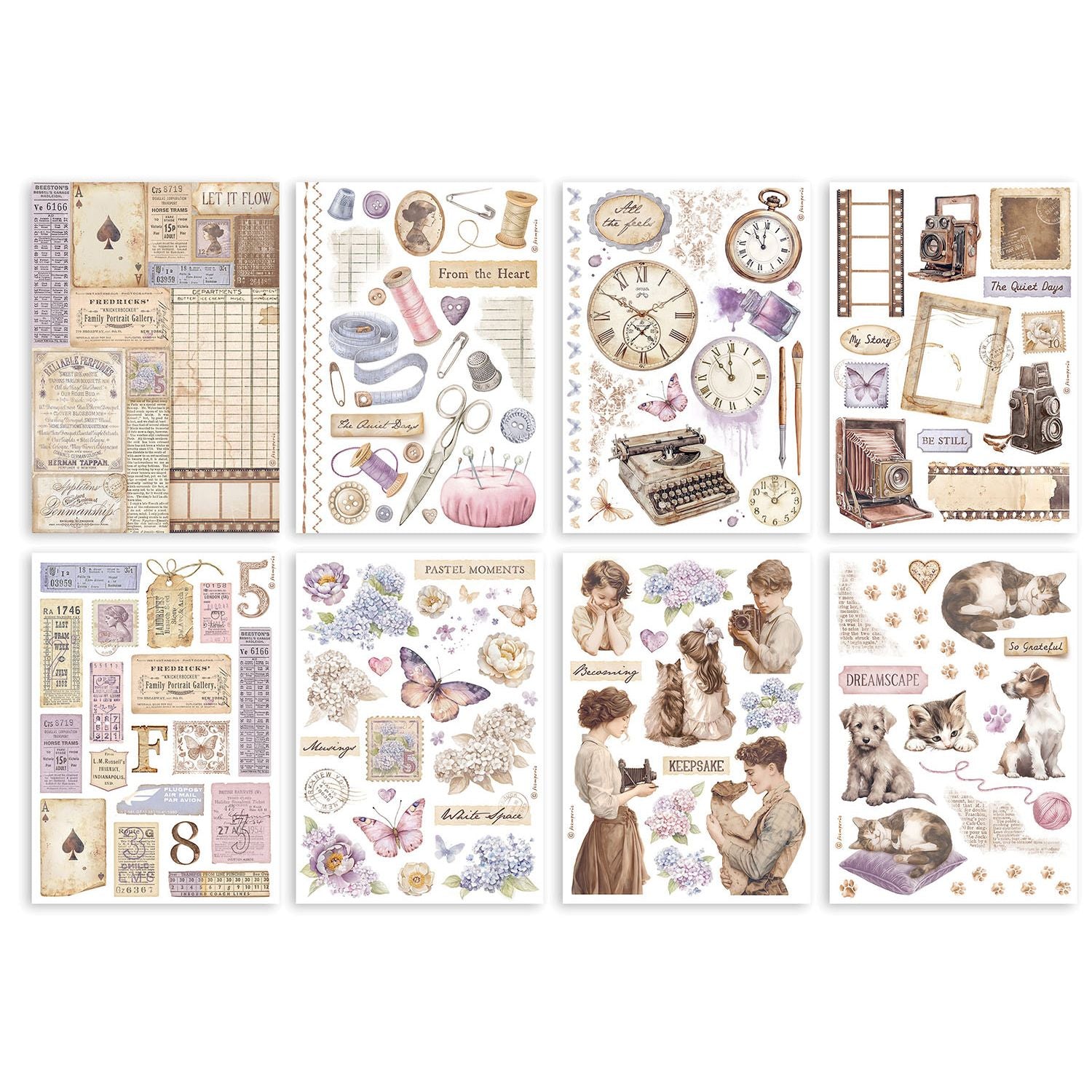 Stamperia Quiet Days A5 Washi Pad Sheets A5 sbw26 pages
