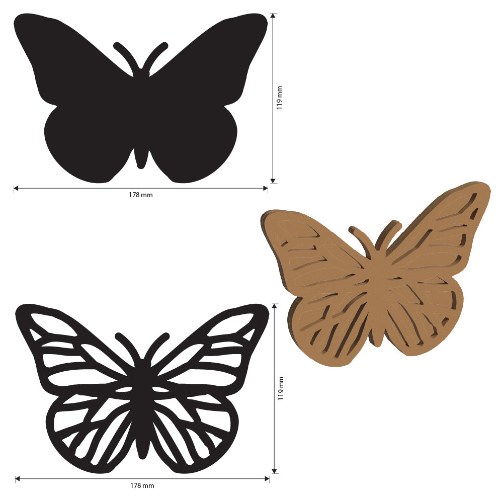 Stamperia Quiet Days Butterfly Crafty Shapes klsm73 measure