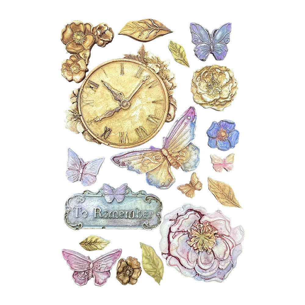 Stamperia Quiet Days Clock A5 Silicone Mold kacma594 butterfly