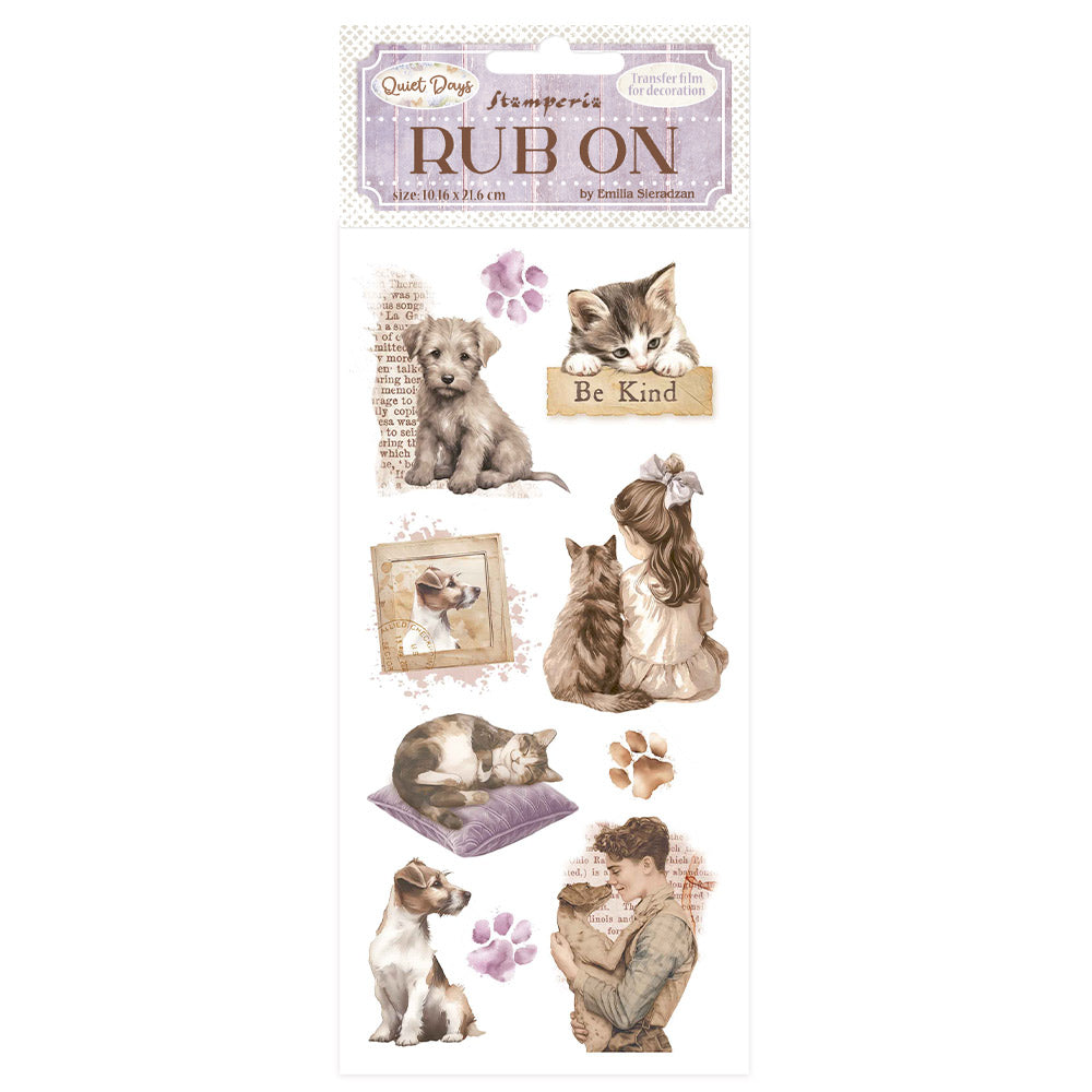 Stamperia Quiet Days Dogs And Cats Rub Ons dflrb203
