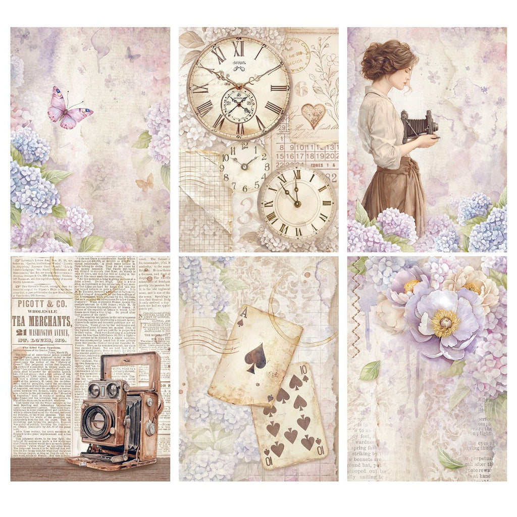 Stamperia Quiet Days Mini Rice Paper A6 dfsa6x01 pages