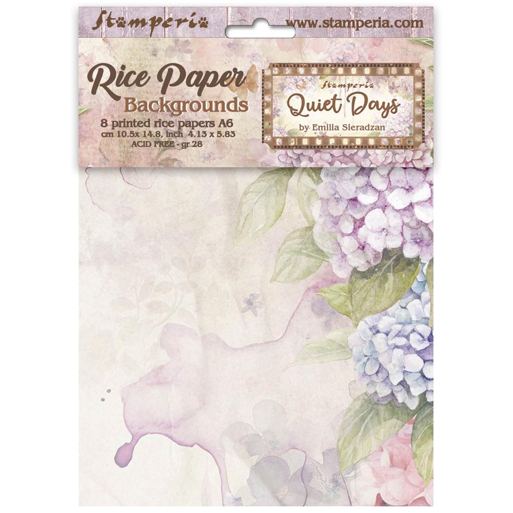 Stamperia Quiet Days Rice Paper A6 Backgrounds dfsak6047
