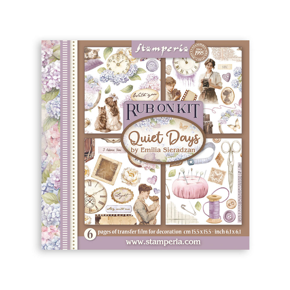 Stamperia Quiet Days Rub On Kit dflrbx01
