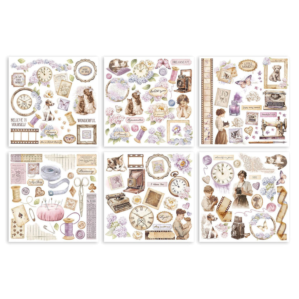 Stamperia Quiet Days Rub On Kit dflrbx01 pages