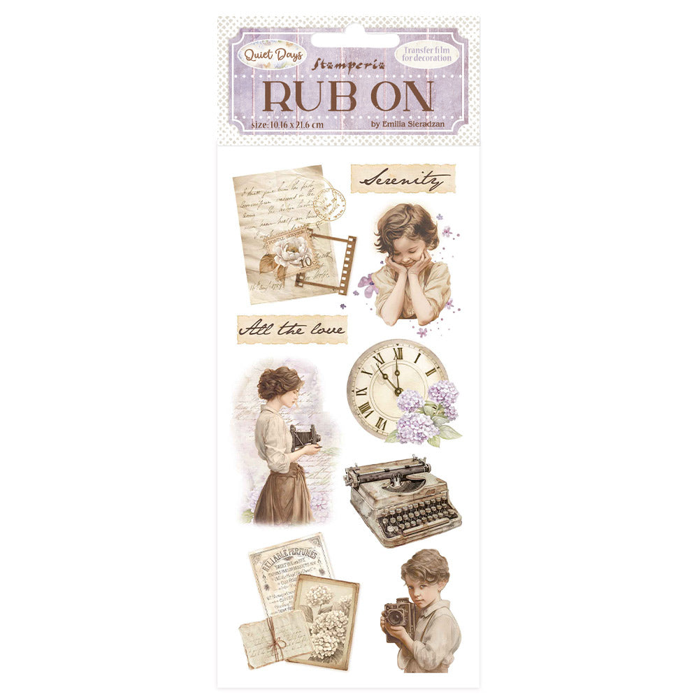 Stamperia Quiet Days Vintage Treasures Rub Ons dflrb205

