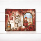 Stamperia Silent Night 12x12 Paper sbbl192 little girl sitting on window dog fireplace