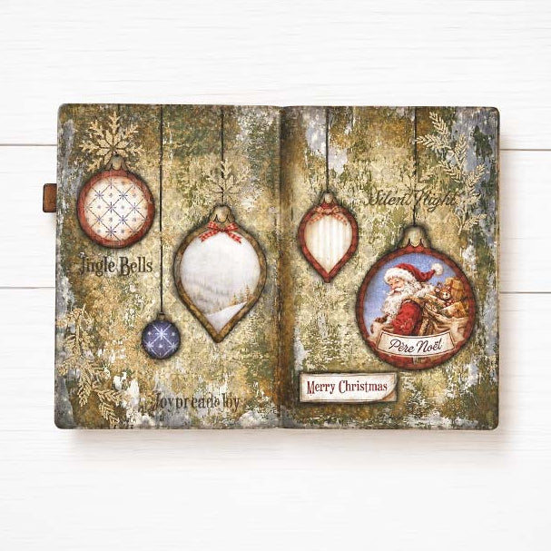 Stamperia Silent Night 12x12 Paper sbbl192 ornaments snowflakes merry christmas journal
