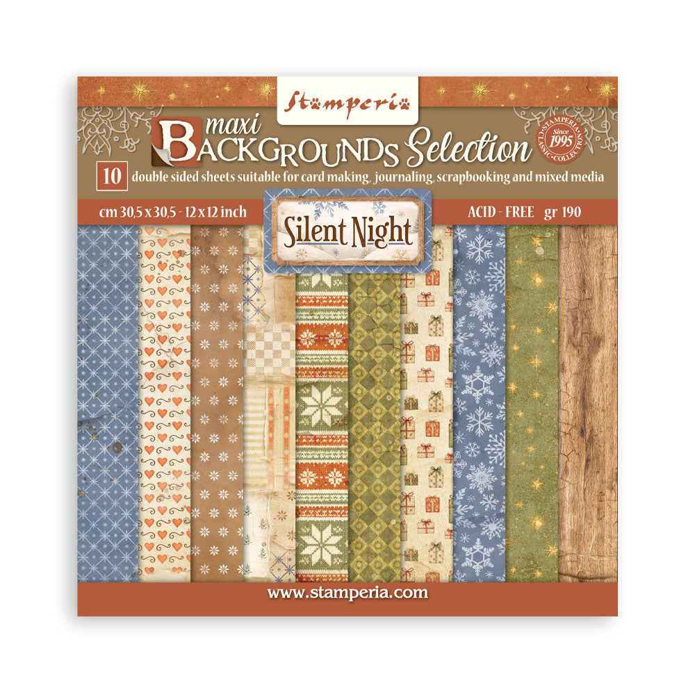 Stamperia Silent Night Backgrounds 12x12 Paper sbbl193