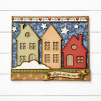 Stamperia Silent Night Backgrounds 8x8 Paper sbbs149 snowflake background colored houses jingle all the way card