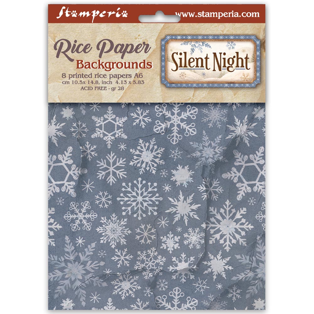 Stamperia Silent Night Backgrounds A6 Rice Paper dfsak6058