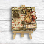 Stamperia Silent Night Backgrounds A6 Rice Paper dfsak6058 santa with bag be merry 