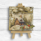 Stamperia Silent Night Junk Journal Focus Points sbjks06 house on snow hill branch joy card