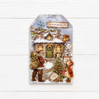 Stamperia Silent Night Junk Journal sbjk27 snow cottage santa girl elf tag