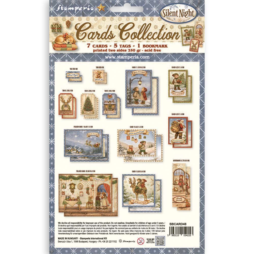 Stamperia Silent Night Printed Art Cards Collection sbcard48 contents