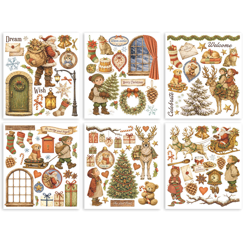 Stamperia Silent Night Rub On Kit dflrbxg12 christmas tree