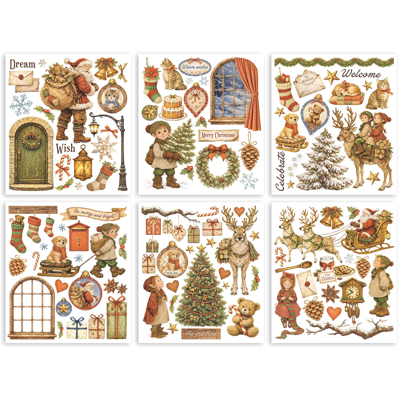 Stamperia Silent Night Rub On Kit dflrbxg12 christmas tree