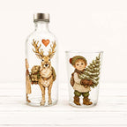 Stamperia Silent Night Rub On Kit dflrbxg12 little boy holding tree reindeer 
