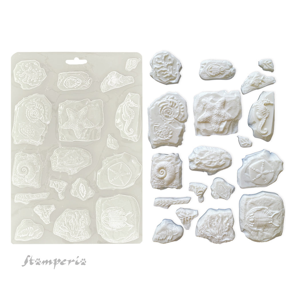Stamperia Silent Sea Fossils A5 Soft Mold k3pta5670 molds