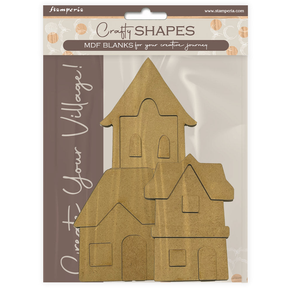 Stamperia Silent Sea House Landscape Village Crafty Shapes klsm46