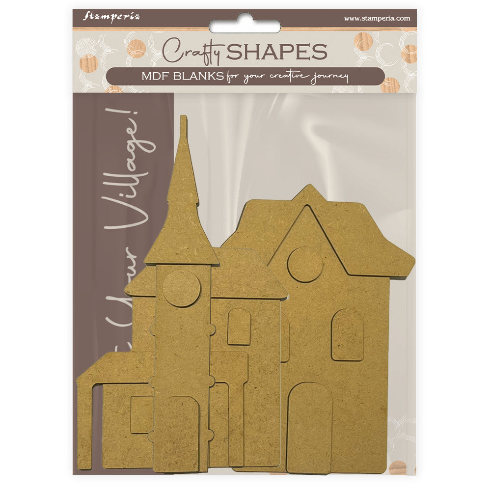 Stamperia Silent Sea Tower Landscape Village Crafty Shapes klsm48