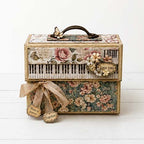Stamperia Symphony 12x12 Paper sbbl188 flowers piano background together music is forever box