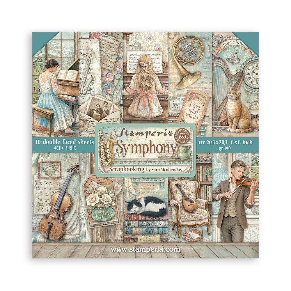 Stamperia Symphony 8x8 Paper sbbs144