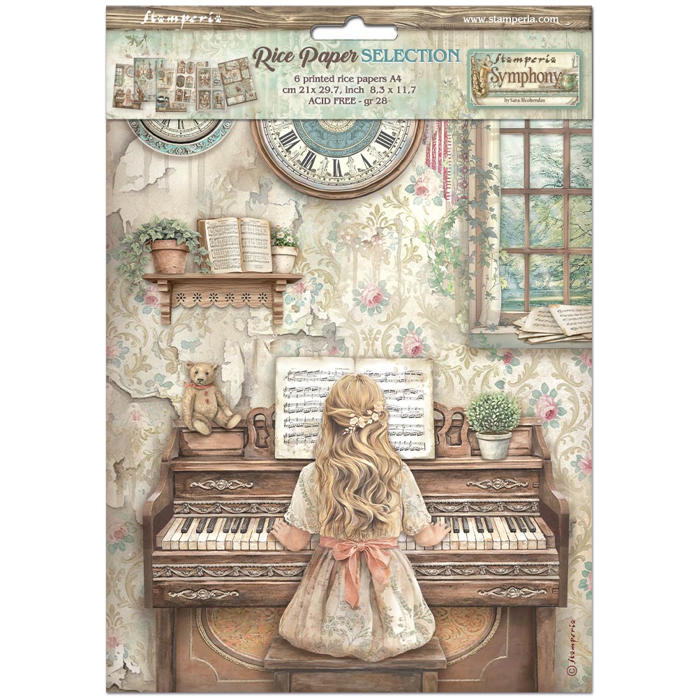 Stamperia Symphony A4 Rice Paper dfsa4xsp