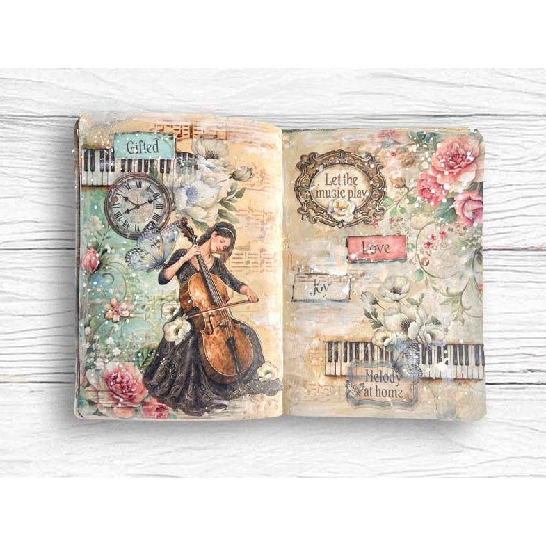 Stamperia Symphony A5 Washi Pad sbw34 melody at home
