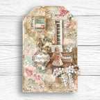 Stamperia Symphony A6 Backgrounds Rice Paper dfsak6055 home is harmony