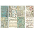 Stamperia Symphony A6 Backgrounds Rice Paper dfsak6055 music notes
