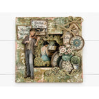 Stamperia Symphony Clock And Cat A5 Silicone Mold kacma614 man playing violin clocks flowers piano music is love gifted card