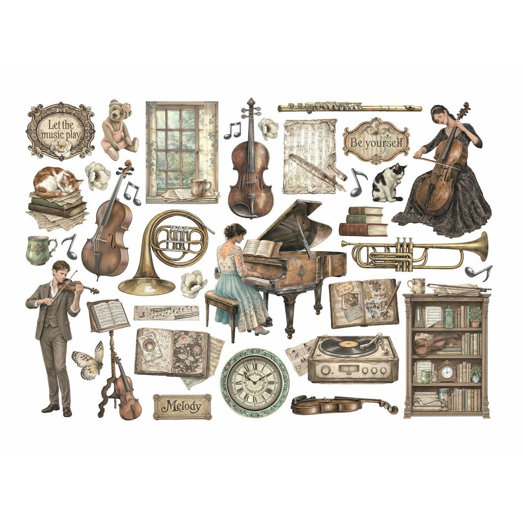 Stamperia Symphony Ephemera dflct84 piano