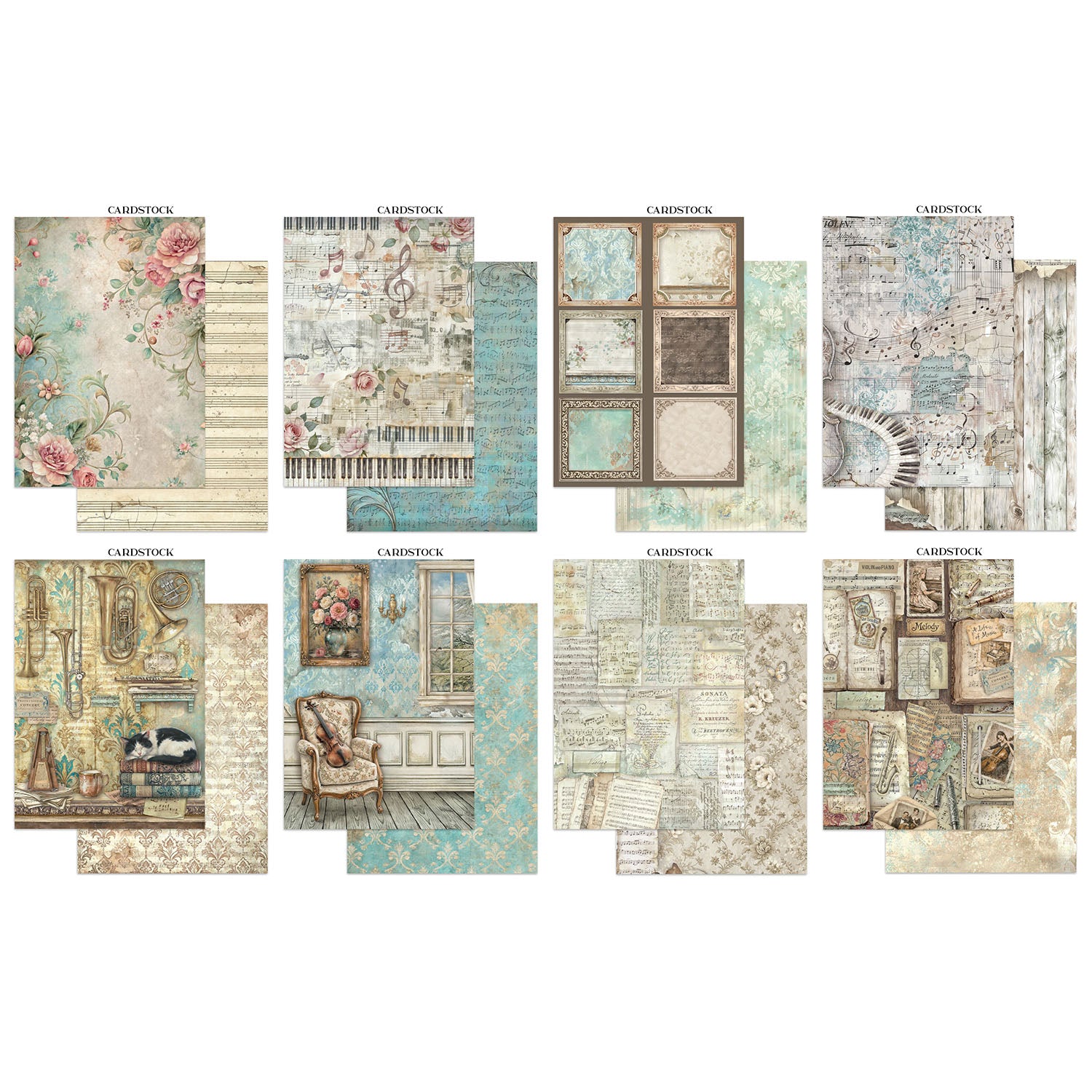 Stamperia Symphony Junk Journal Focus Points sbjks03 cardstock