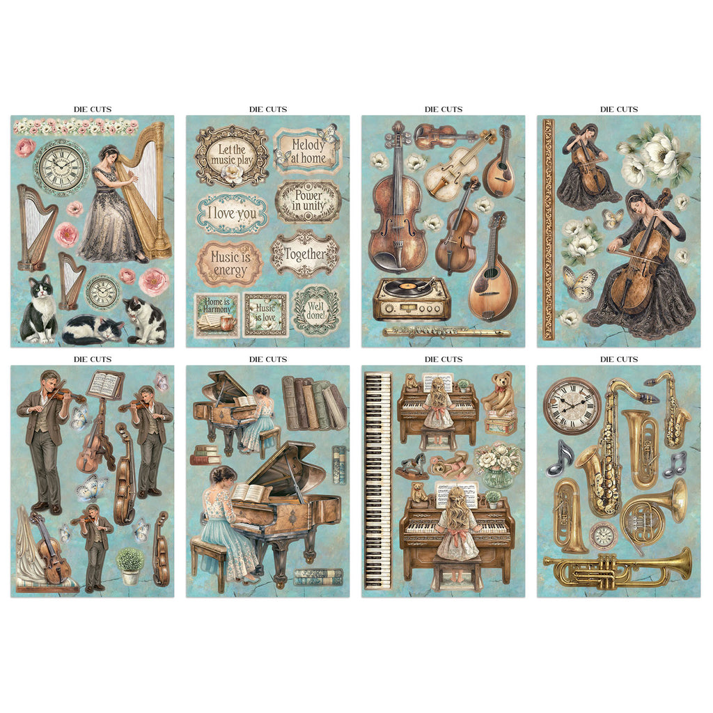 Stamperia Symphony Junk Journal Focus Points sbjks03 die cuts