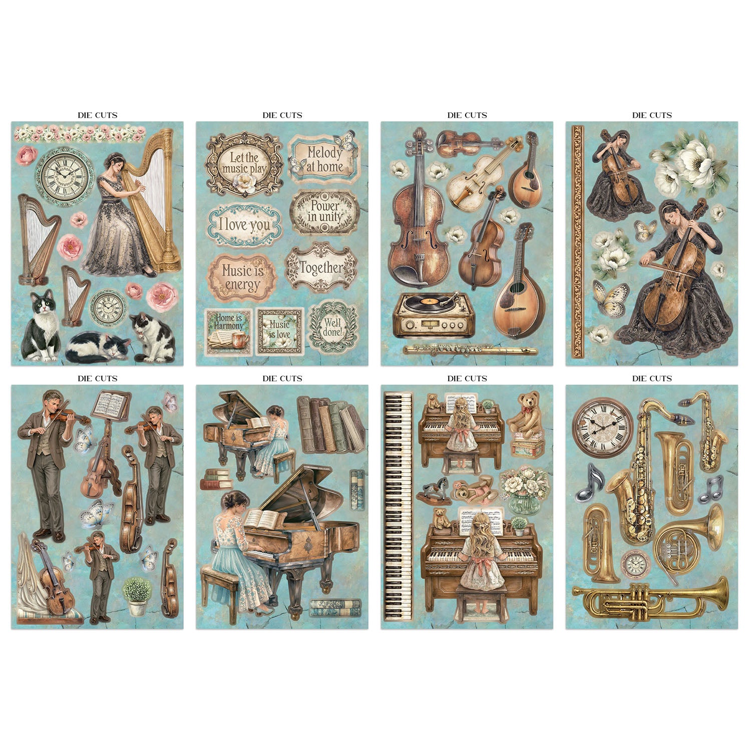 Stamperia Symphony Junk Journal Focus Points sbjks03 die cuts