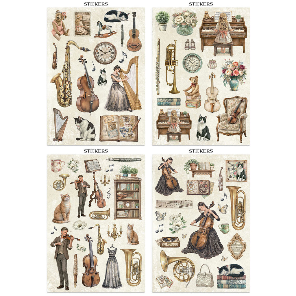 Stamperia Symphony Junk Journal sbjk24 stickers