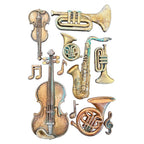 Stamperia Symphony Musical Instruments A5 Silicone Mold kacma615 trumpet