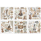 Stamperia Symphony Rub On Kit dflrbx16 sheets