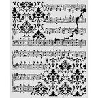 Stamperia Symphony Score And Frieze 8x10 Stencil kstd211