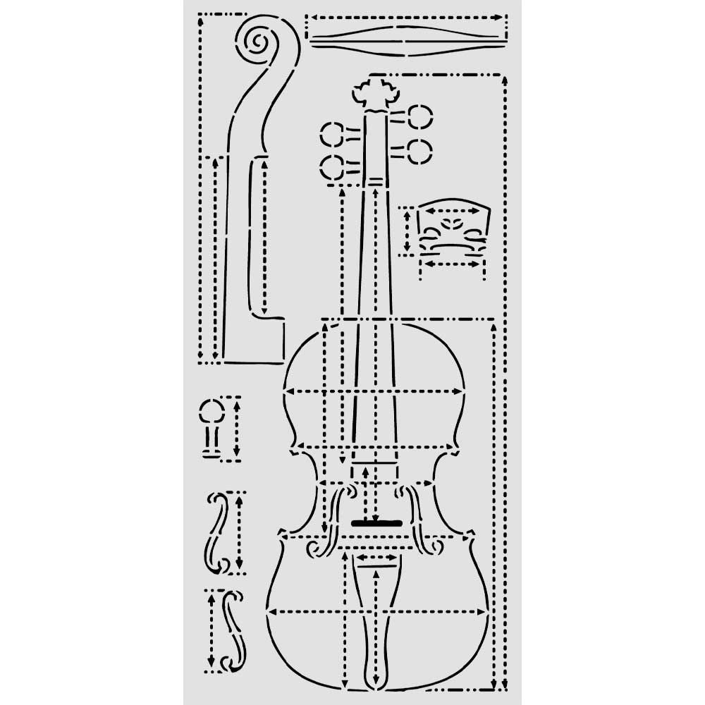 Stamperia Symphony Violin Sections 10x5 Stencil kstdl166