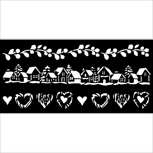 Stamperia The Owl's House 3 Stripes Stencil kstdl128