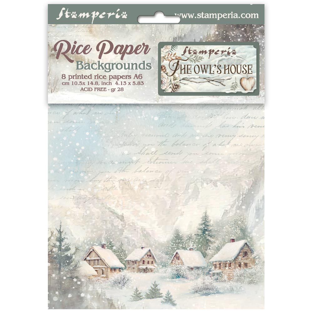 Stamperia The Owl's House A6 Backgrounds Rice Paper dfsak6044