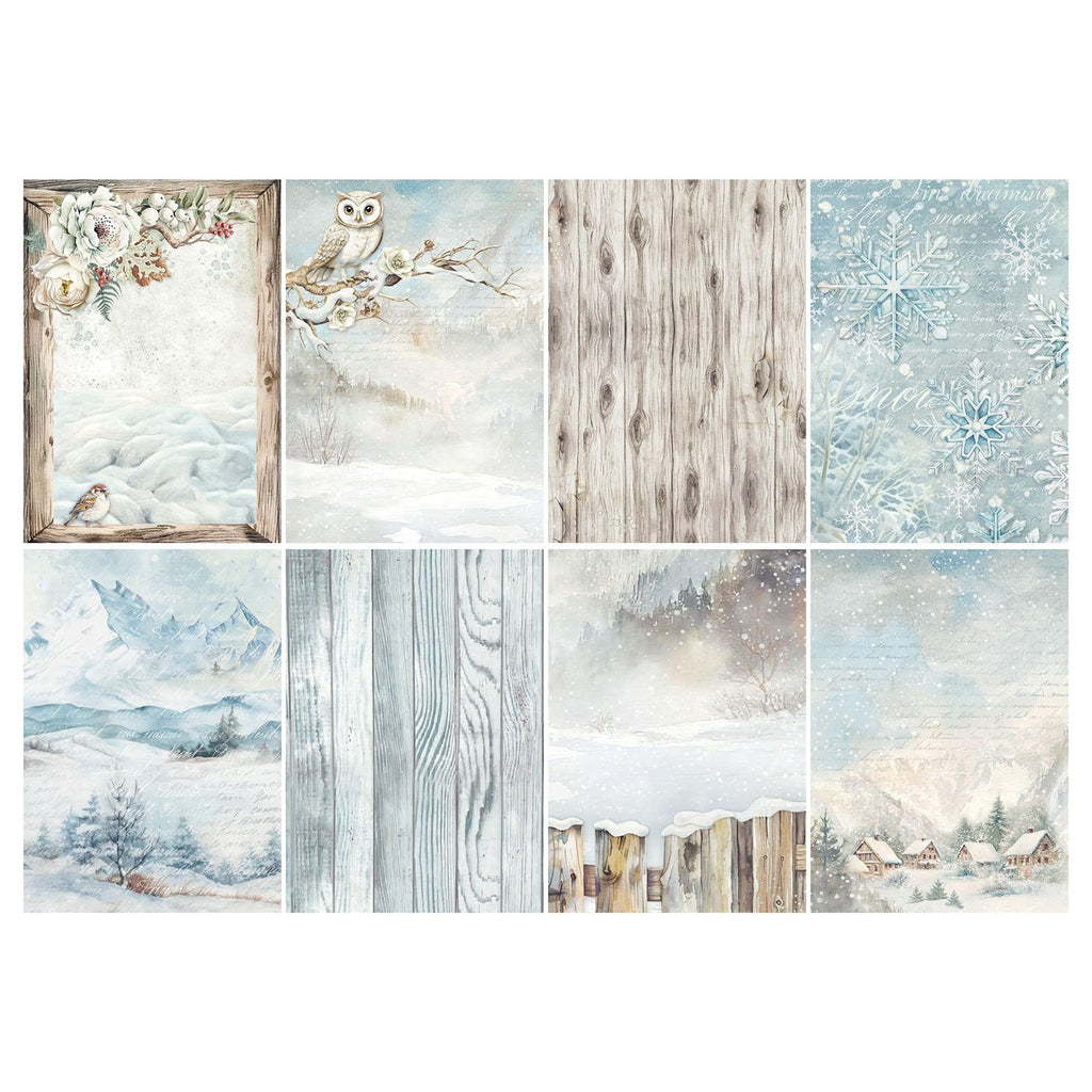 Stamperia The Owl's House A6 Backgrounds Rice Paper dfsak6044 pages