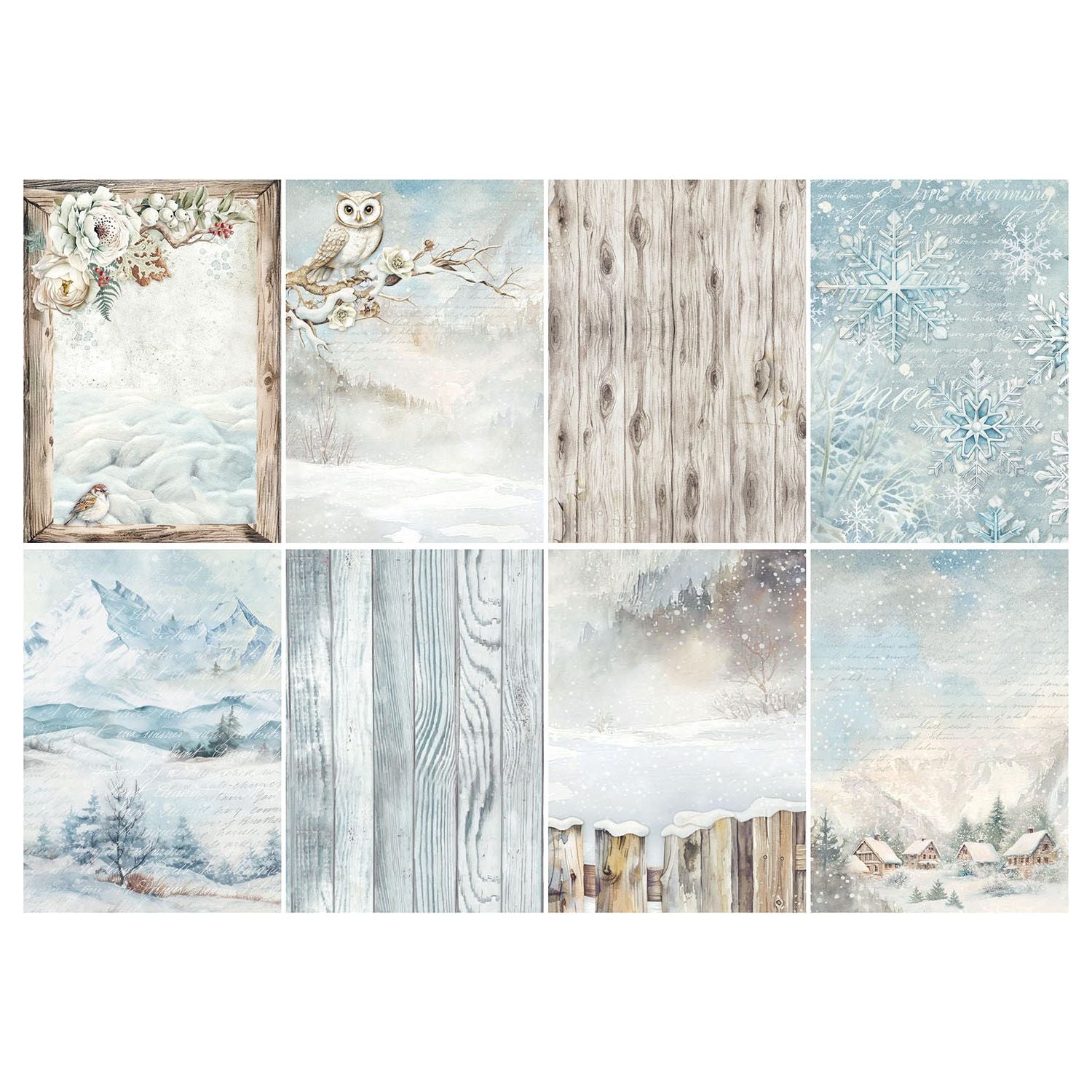 Stamperia The Owl's House A6 Backgrounds Rice Paper dfsak6044 pages